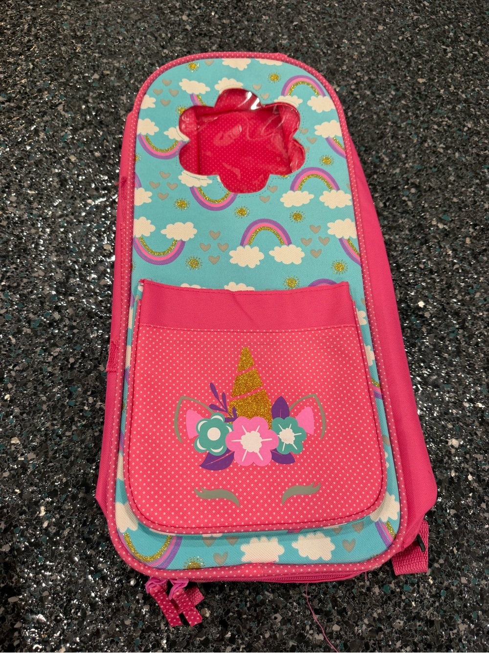 My Life As Kids Pink Unicorn Rainbow Doll Carrier Backpack Magical Whimsical